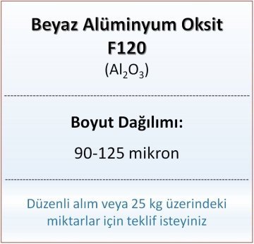 Alüminyum Oksit F120 - Al2O3 - 90-125mikron - 1 KG