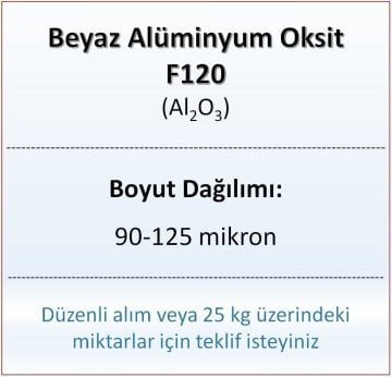 Alüminyum Oksit F120 - Al2O3 - 90-125mikron - 10 KG