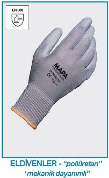 İSOLAB 080.24.007 eldiven - poliüretan - mekanik koruma - small (1 çift)