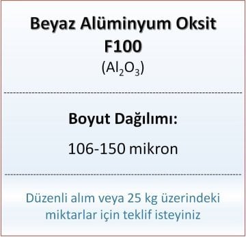 Alüminyum Oksit F100 - Al2O3 - 106-150mikron - 5 KG