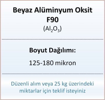 Alüminyum Oksit F90 - Al2O3 - 125-180mikron - 25 KG