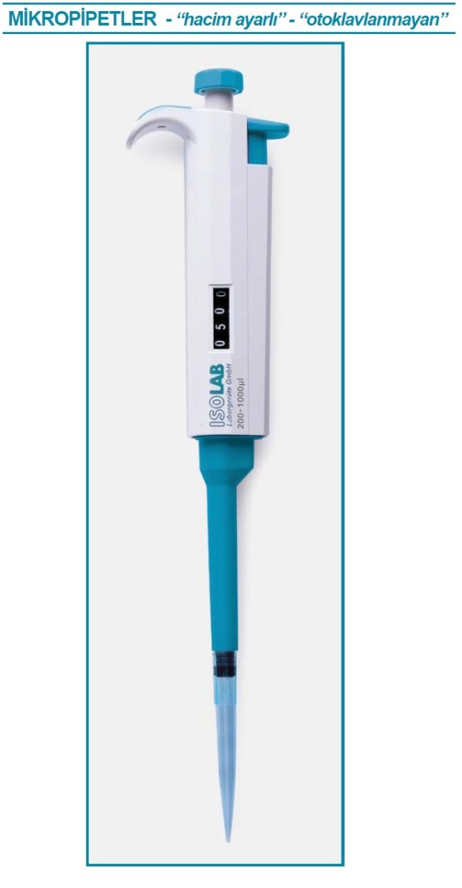 İSOLAB 011.06.100 otomatik pipet - ISOLAB - tek kanal - 10-100 ul (1 adet)