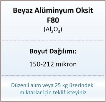Alüminyum Oksit F80 - Al2O3 - 150-212mikron - 10 KG