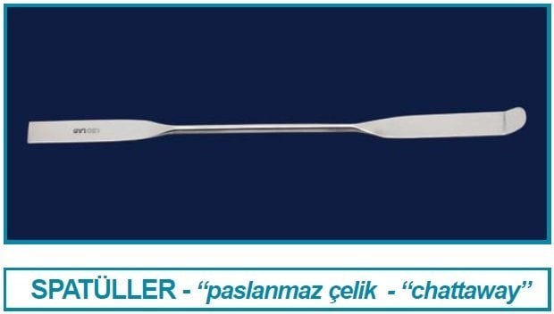 İSOLAB 047.09.210 spatül - paslanmaz çelik - chattaway - 210 mm (1 adet)