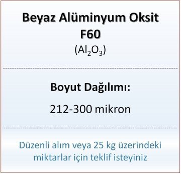 Alüminyum Oksit F60 - Al2O3 - 212-300mikron - 500 gram
