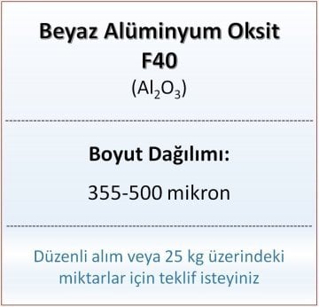 Alüminyum Oksit F40 - Al2O3 - 355-500mikron - 1 KG