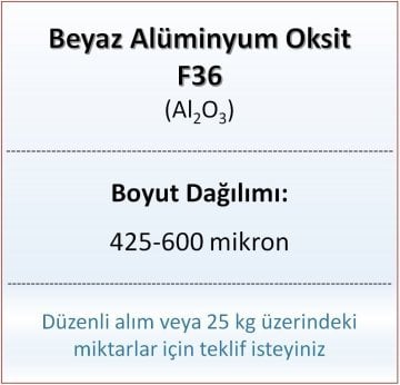 Alüminyum Oksit F36 - Al2O3 - 425-600mikron - 25 KG