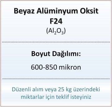 Alüminyum Oksit F24 - Al2O3 - 600-850mikron - 500 gram