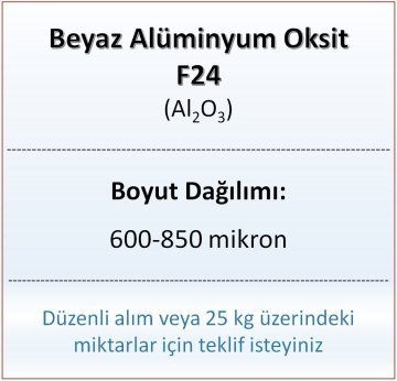 Alüminyum Oksit F24 - Al2O3 - 600-850mikron - 1 KG