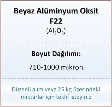 Alüminyum Oksit F22 - Al2O3 - 710-1000mikron - 10 KG