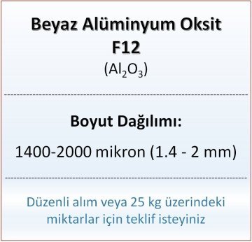 Alüminyum Oksit F12 - Al2O3 - 1400-2000mikron - 500 gram