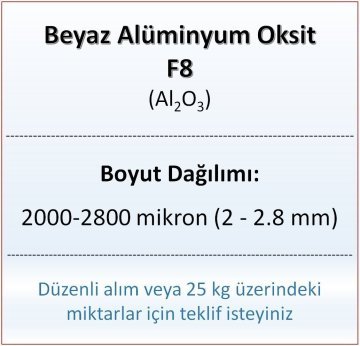 Alüminyum Oksit F8 - Al2O3 - 2000-2800mikron - 1 KG