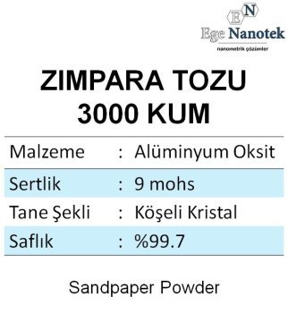 3000 Kum Zımpara Tozu Alüminyum Oksit Alümina P3000