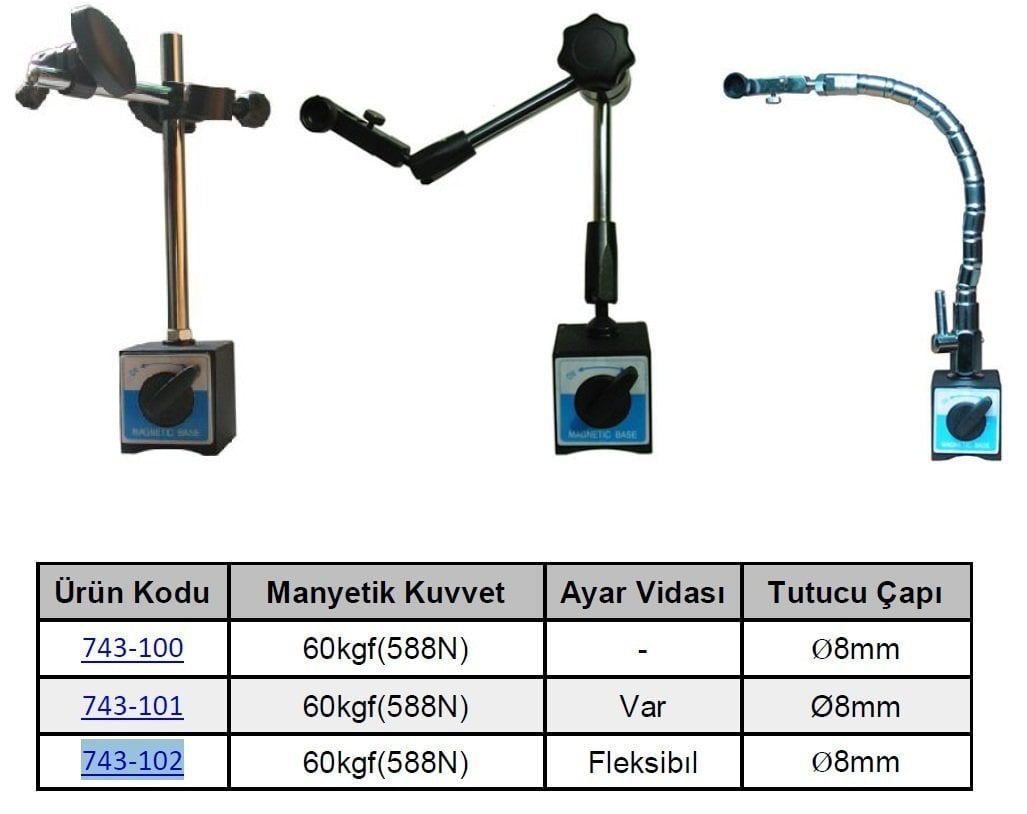 Manyetik Komparatör Standı Ayar Vidalı