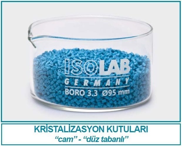 İSOLAB 049.05.300 kristalizasyon kutusu - cam - çap 95 mm (1 adet)