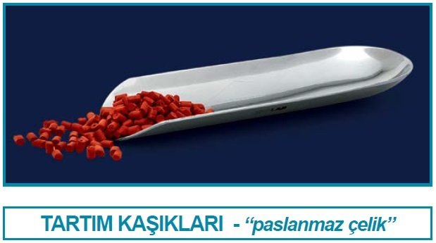 İSOLAB 037.04.001 tartım kaşığı - paslanmaz çelik - uzunluk 85 mm (1 adet)