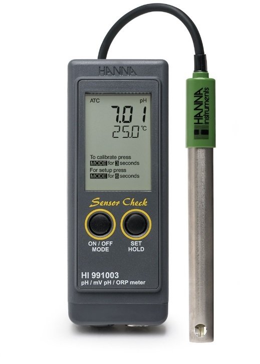 HANNA HI991003 Taşınabilir su geçirmez Sensor Check ile pH / pH-mV / ORP / Sıcaklık Metre
