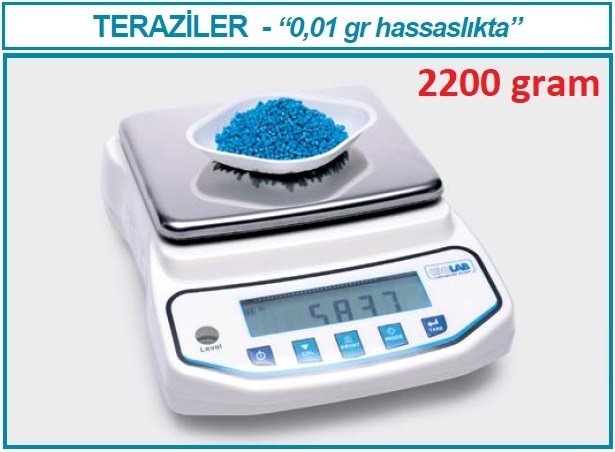 İSOLAB 602.31.004 terazi - 2200 gr / 0.01 gr (1 adet)