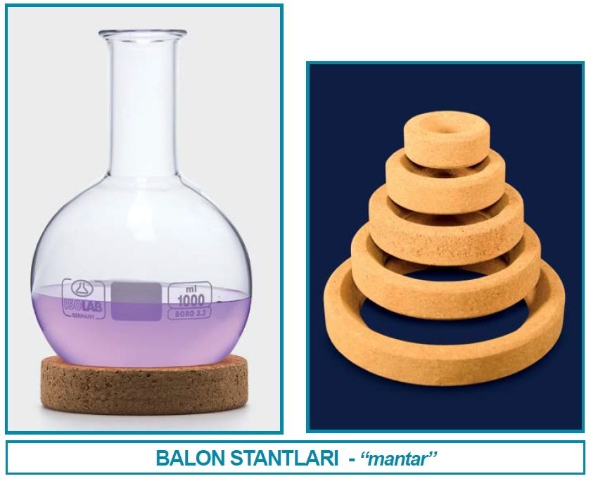 İSOLAB 029.04.003 balon standı - mantar - 1000 - 2000 ml (1 adet)