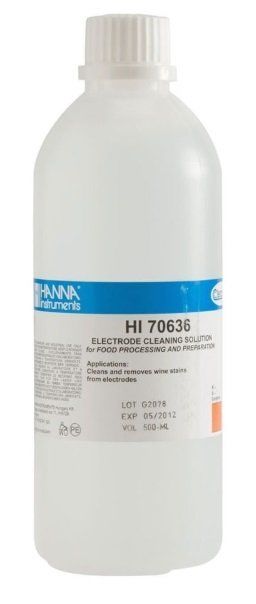 HANNA HI70636L Şarap Lekeleri için Temizleme Solüsyonu (Şarap Yapımı), 500 mL şişe