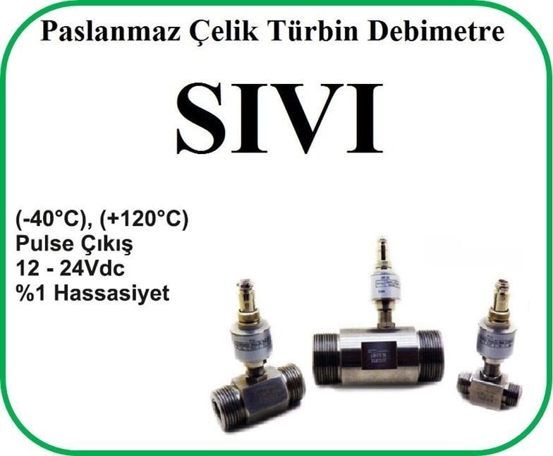 Paslanmaz Çelik Türbin Debimetre Sıvı DN4 0.6-4.5 lt/dk