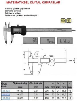 Matematiksel Dijital Kumpas 200mm