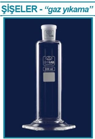İSOLAB 065.66.901 gaz yıkama şişesi - 1000 ml - dişi şilif 29/32 (1 adet)