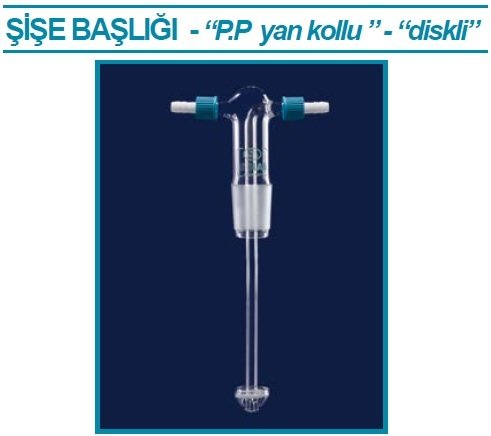 İSOLAB 065.67.022 gaz yıkama şişe başlığı - frit diskli - P.P yan kollu (1 adet)