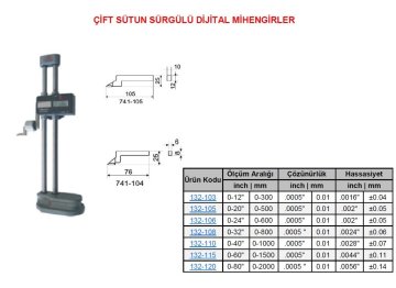 Çift Sütun Dijital Mihengir 1500mm