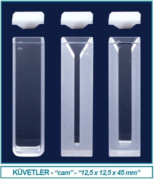 İSOLAB 098.01.003 spektrofotometre küveti - ES kuvars - mikro - 12.5x12.5x45 mm - 0.70 ml (2 adet)