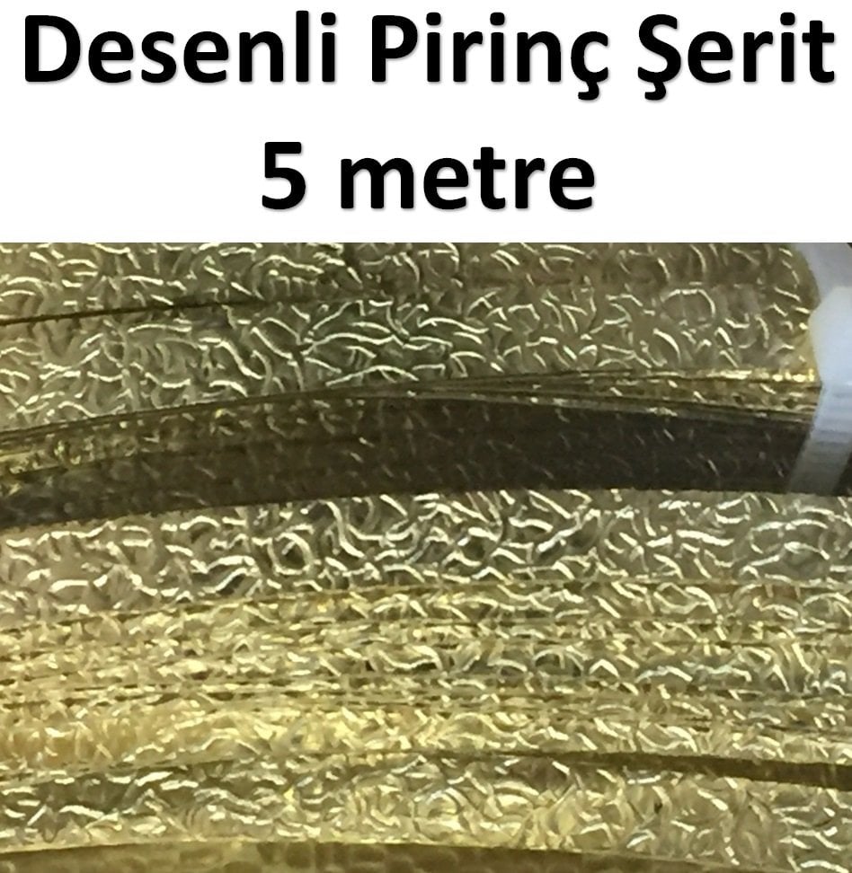 0.8 mm Desenli Pirinç Şerit 12 mm x 5 metre