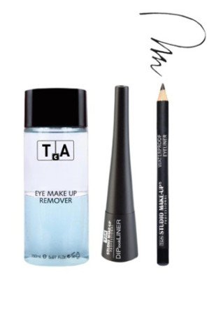 TCA Studio Make Up TCA Studio Make Up 3’lü Makyaj Seti - Göz Makyaj Temizleyicisi 150 Ml + Eyeliner + Dipliner