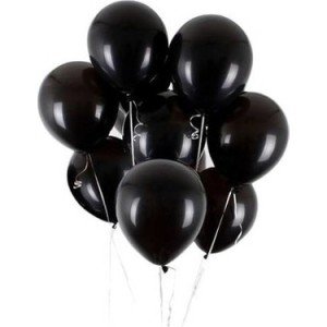 Siyah Metalik Balon 10 Adet