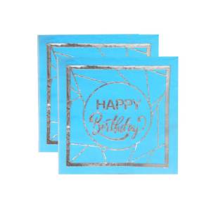Happy Birthday Yaldızlı Mavi Peçete