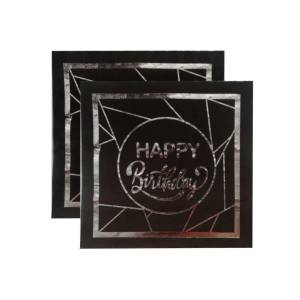 Happy Birthday Yaldızlı Siyah Peçete