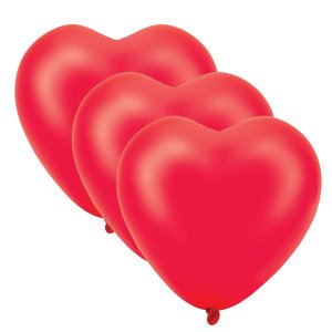 Kalp Şekilli Kırmızı Lateks Balon 10 Adet