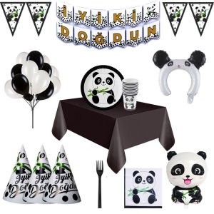 Panda karakterli Parti Seti 8 kişilik