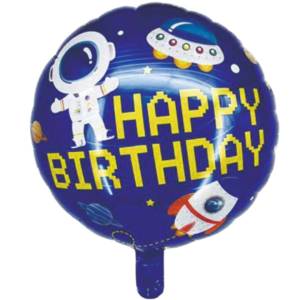Uzay Temalı Happy Birthday Folyo Balon