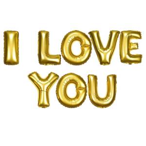 I Love You Gold Folyo Balon 40 cm