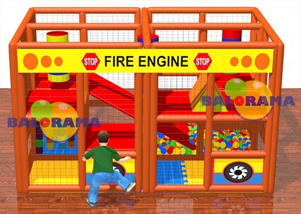 Fire Engine Soft Play Top Havuzu 3x2x2m