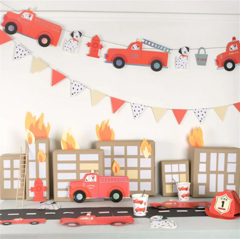 Meri Meri - Fire Truck Cups - İtfaiye Bardaklar - 8'li