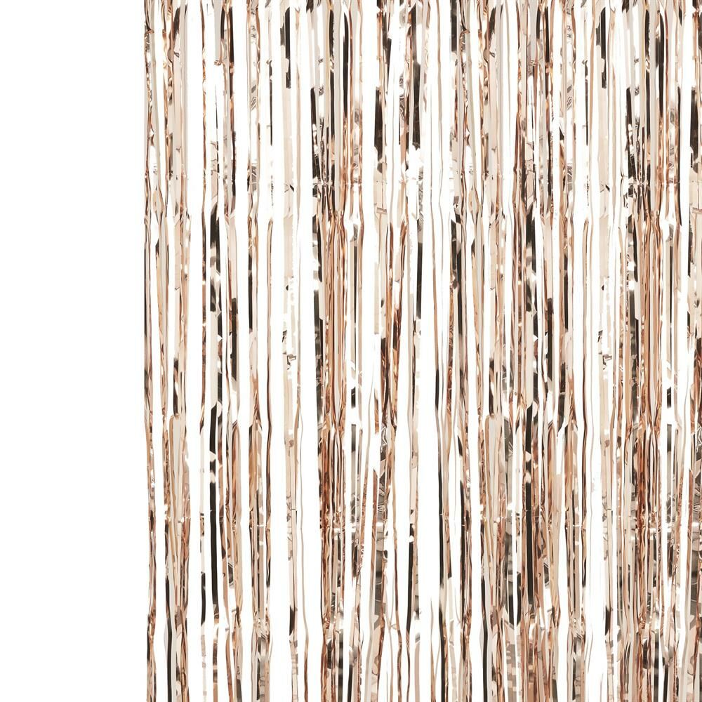 Ginger Ray - Fringe Curtain Rose Gold - Pembe Altın Arka Fon