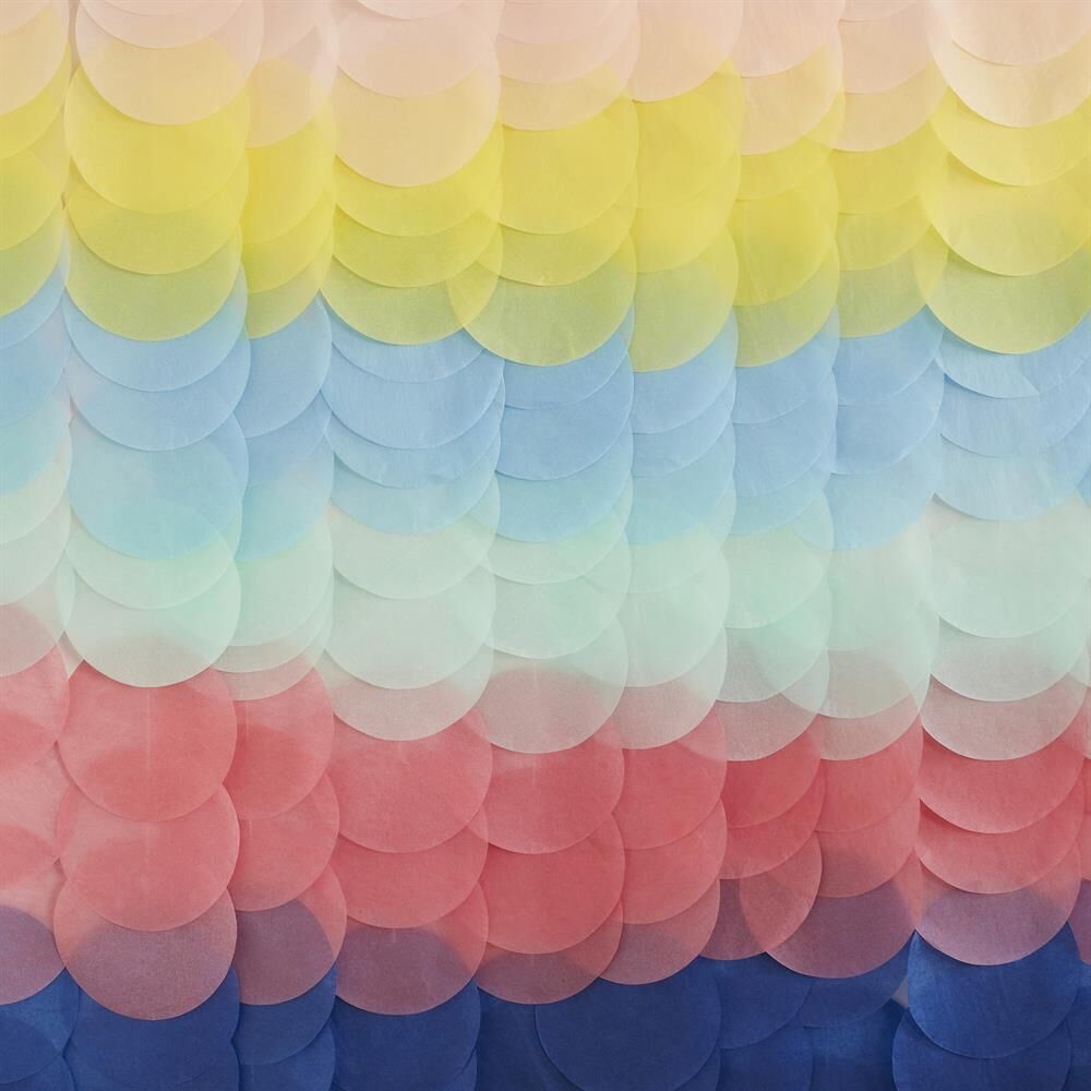 Ginger Ray - Backdrop Tissue Paper Discs Brights - Parlak Renklar Arka Fon