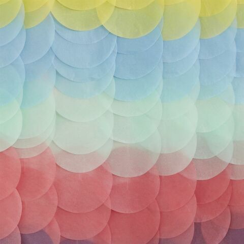 Ginger Ray - Backdrop Tissue Paper Discs Brights - Parlak Renklar Arka Fon