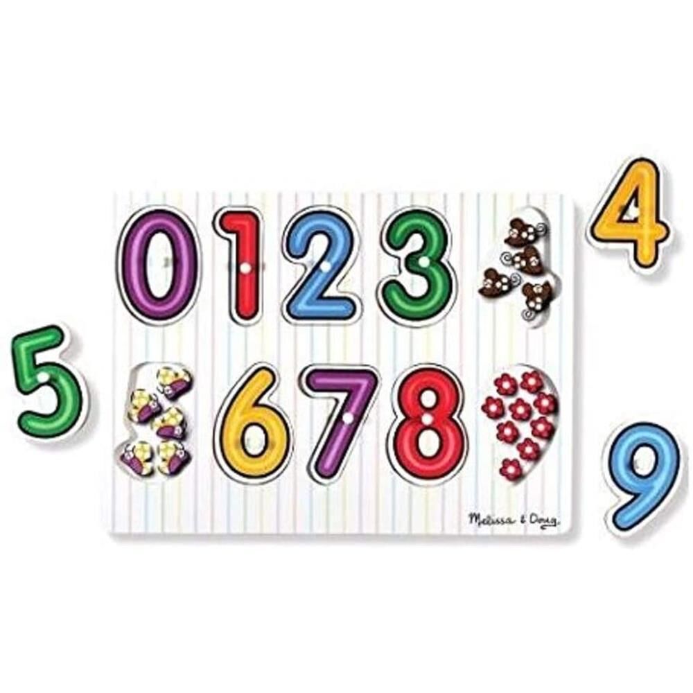 Melissa&Doug Ahşap Tutmalı Puzzle - Sayılar (10 Parça Yapboz)