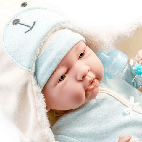 Berenguer Gerçekçi Yenidoğan Oyuncak Erkek Bebek 39 cm - Mavi Ayı