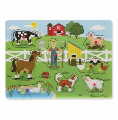 Melissa&Doug Ahşap Sesli Puzzle - Old MacDonal's Farm