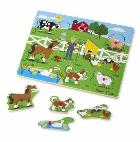 Melissa&Doug Ahşap Sesli Puzzle - Old MacDonal's Farm