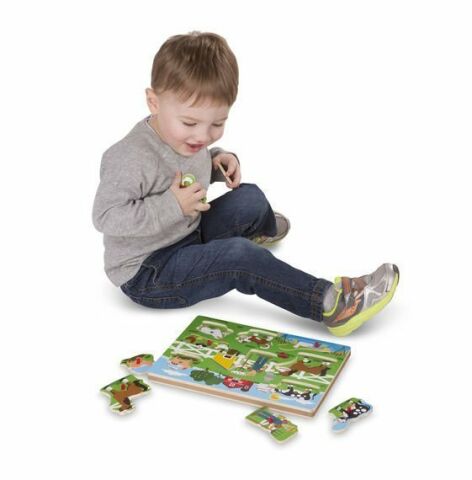 Melissa&Doug Ahşap Sesli Puzzle - Old MacDonal's Farm