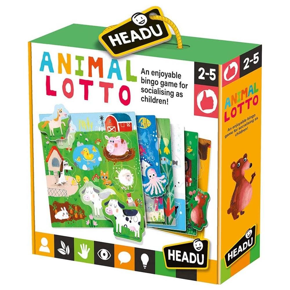 Headu Animal Lotto Montessori Tombala Oyunu (2-5 Yaş Yapbozu)